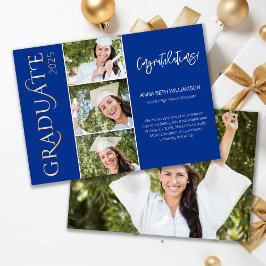 タイポグラフィ4 Photo Navyと金ゴールド卒業 案内状