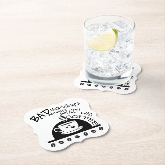 タイポグラフィ|の朝はコーヒーとよりよくなります ペーパーコースター (インサイチュ)