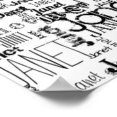 タイポグラフィ |カスタマイズ |白黒名 ポスター (角)