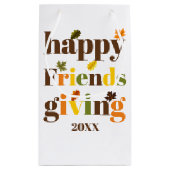 タイポグラフィ、カラフル紅葉のフレンドシップ スモールペーパーバッグ (裏面)