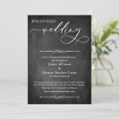 タイポグラフィ&シャルボード延期結婚のカード 招待状 (スタンド正面)