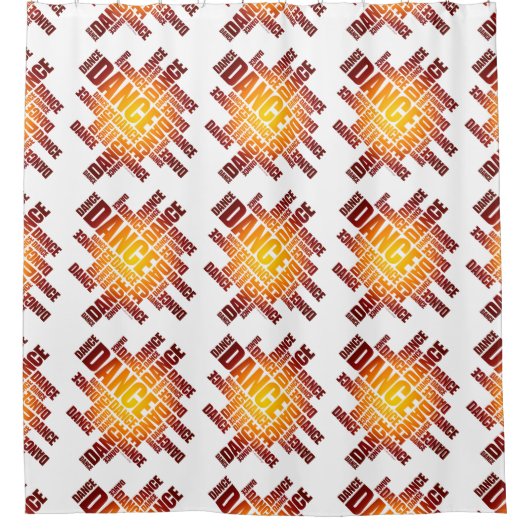タイポグラフィ・ダンス（火） シャワーカーテン (正面)