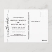 タイポグラフィ ネイビーブルー ゴールド 結婚式 Save the date ポストカード (裏面)