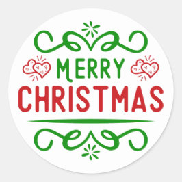 タイポグラフィ メリークリスマス ラウンドシール