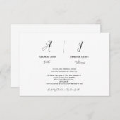 タイポグラフィ・モノグラム・リハーサルディナー・招待状 招待状 (正面/裏面)