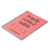 タイポグラフィ●寛大な満足の感謝● ノートブック (左側)