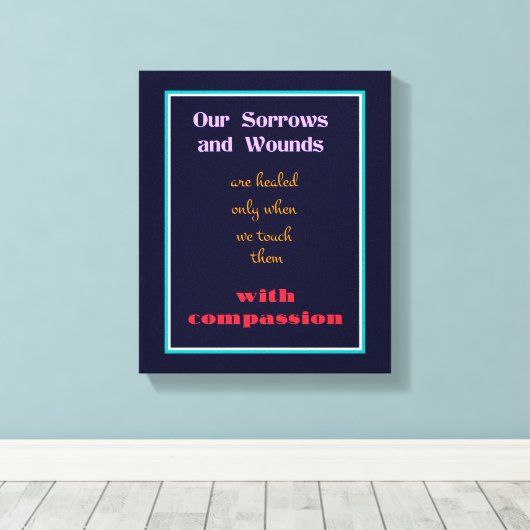 タイポグラフィ – 思感動的いやりについての引用文 キャンバスプリント (インサイチュ (ウッドフロア))