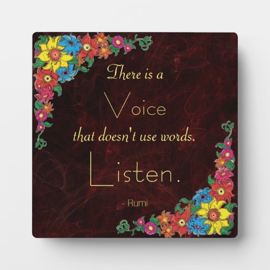 タイポグラフィ-感動的引用文by Poet Rumi フォトプラーク (正面)