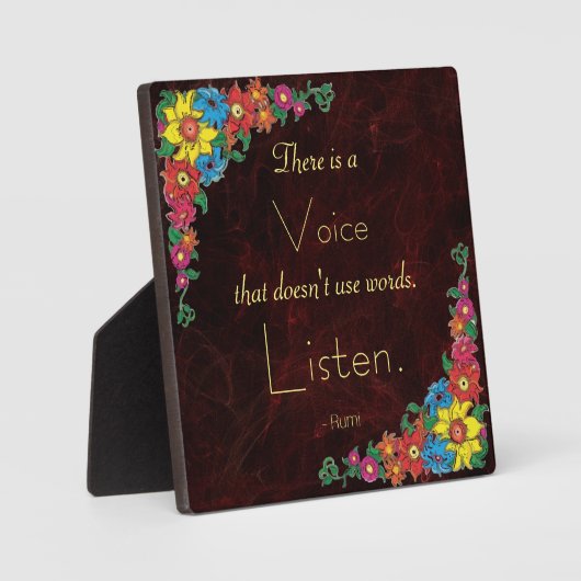 タイポグラフィ-感動的引用文by Poet Rumi フォトプラーク (正面)