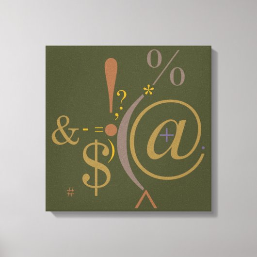 タイポグラフィ(抽象芸術合成) キャンバスプリント (正面)