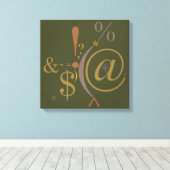 タイポグラフィ(抽象芸術合成) キャンバスプリント (インサイチュ (ウッドフロア))