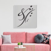 タイポグラフィ(抽象芸術合成) キャンバスプリント (インサイチュ (リビング))