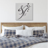 タイポグラフィ(抽象芸術合成) キャンバスプリント (インサイチュ (寝室))