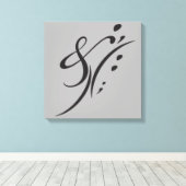 タイポグラフィ(抽象芸術合成) キャンバスプリント (インサイチュ (ウッドフロア))