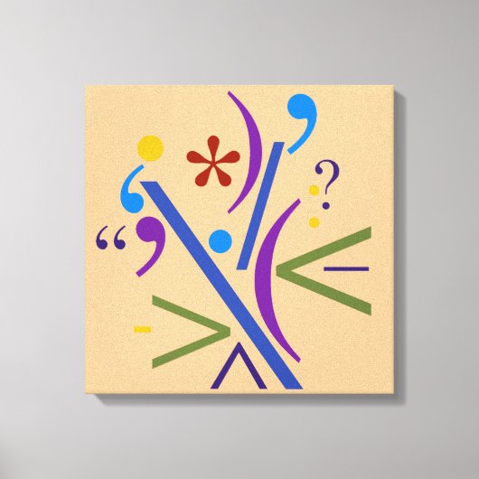 タイポグラフィ(抽象芸術合成) キャンバスプリント (正面)