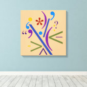 タイポグラフィ(抽象芸術合成) キャンバスプリント (インサイチュ (ウッドフロア))