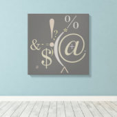 タイポグラフィ(抽象芸術合成) キャンバスプリント (インサイチュ (ウッドフロア))