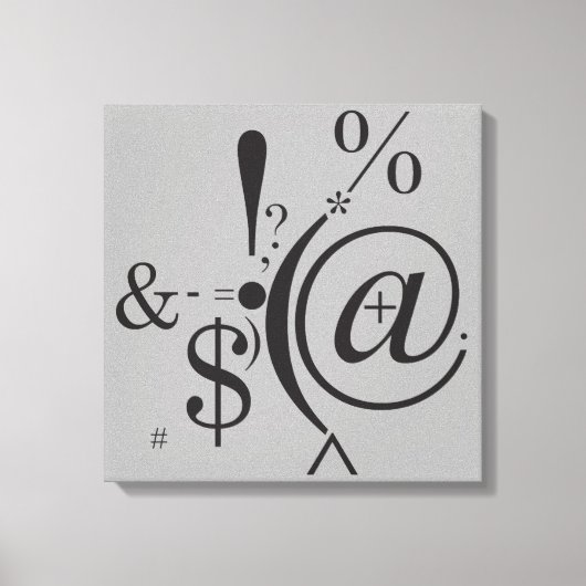 タイポグラフィ(抽象芸術合成) キャンバスプリント (正面)