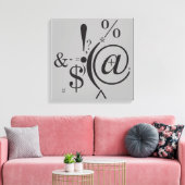 タイポグラフィ(抽象芸術合成) キャンバスプリント (インサイチュ (リビング))