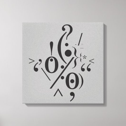 タイポグラフィ(抽象芸術合成) キャンバスプリント (正面)