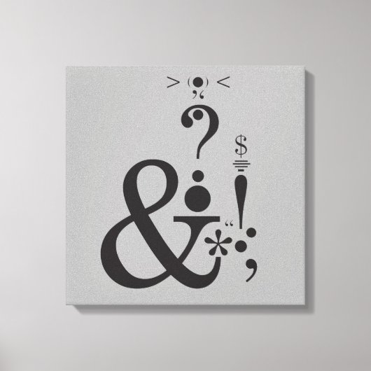 タイポグラフィ(抽象芸術合成) キャンバスプリント (正面)