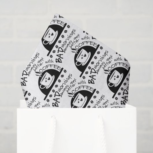 タイポグラフィ | 朝はコーヒーで調子が良くなる 薄葉紙 (ギフトバッグ)