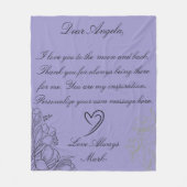 タイポグラフィ（花） フリースブランケット (正面)