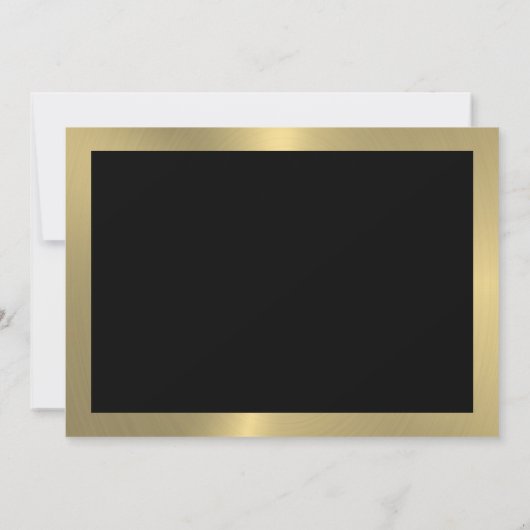 タイポグラフィ、金ゴールド、黒の背景に感謝 サンキューカード (裏面)