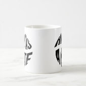 タイポグラフィ 高く舞う凧 ブラック コーヒーマグカップ (中央)