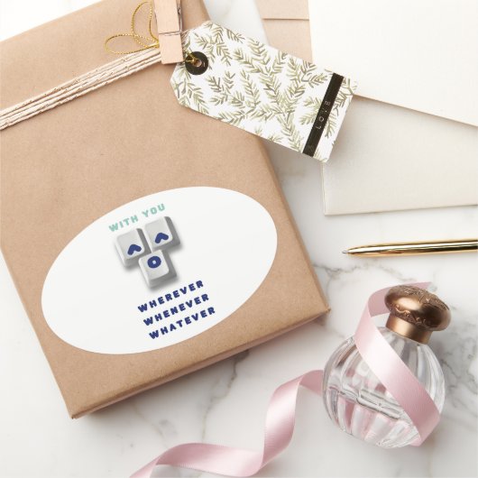 タイポグラフィ_2_with you_2 楕円形シール (ギフト)