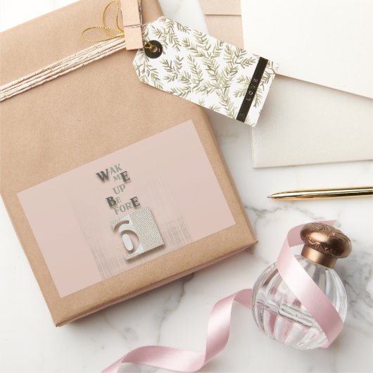 タイポグラフィ_5_6より前に目を覚ます 長方形シール (ギフト)