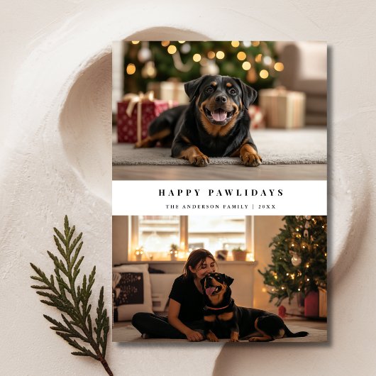 タイポグラフィ Happy Pawlidays ペット 犬 クリスマス 写真