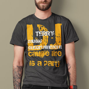タイポグラフィDJの名パーソナライズされた前 Tシャツ
