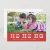 タイポグラフィHo Ho Holidayはがき – ベリー シーズンポストカード (正面/裏面)