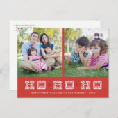 タイポグラフィHo Ho Holidayはがき – ベリー シーズンポストカード (正面/裏面)