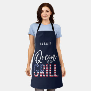 タイポグラフィusa bbqグリルクイーン エプロン