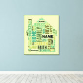 タイポグラフィWordクラウドホームの名前の追カスタマイズ加 キャンバスプリント (インサイチュ (ウッドフロア))