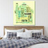 タイポグラフィWordクラウドホームの名前の追カスタマイズ加 キャンバスプリント (インサイチュ (寝室))