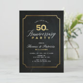 タイポグラフ ゴールド 50周年 結婚記念日 招待状 (スタンド正面)