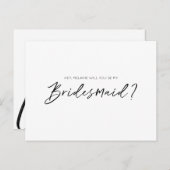 タイポスモダント、あなたは私の花嫁のメイドになるだろうか インビテーションポストカード (正面/裏面)