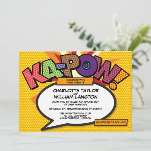 タイポモダングラフィ漫画本ポップ・アートの芸術結婚ズ 招待状 (スタンド正面)