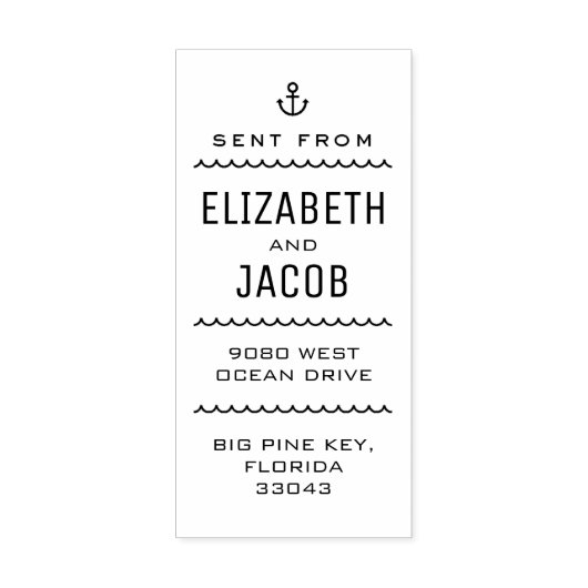 タイポ航海のリックカップルの差出人住所ラベル ラバースタンプ (インプリント)