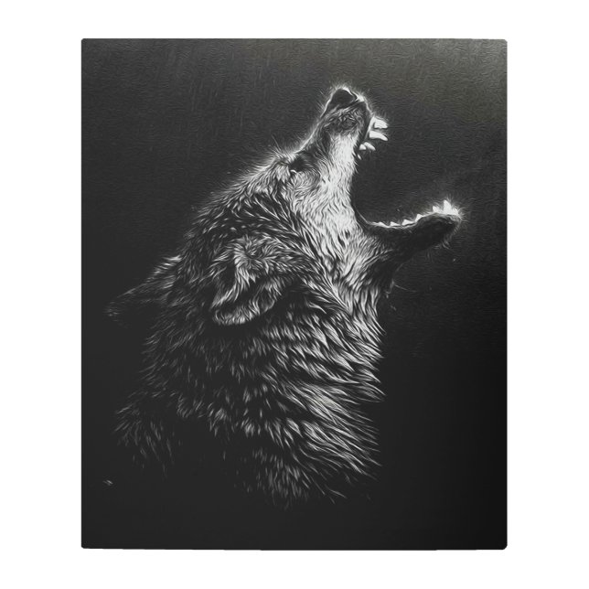 タイマアートプリントデザイン |動物の狼モダン メタルプリント (正面)