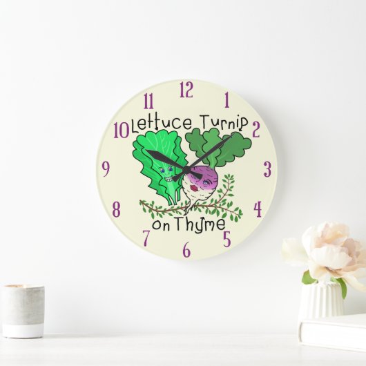 タイムおもしろいプンスクール教室のレタス・カブ ラージ壁時計 (ホーム)