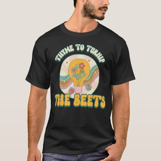 タイムからビートをひっくり返す面白い植物 ヴィーガンガーデン Tシャツ (正面)