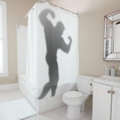 タイムのおもしろいなボディービルダーの人のシルエットを示して下さい シャワーカーテン (インサイチュ)