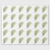 タイムのハーブのキッチンウォーター素朴カラーグリーンシック ラッピングペーパー (フラット)