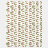 タイムのハーブ植物セージのローズマリーグリーンパターン フリースブランケット (正面)