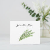 タイムのハーブ植物緑の水色キッチン ポストカード (スタンド正面)