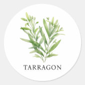 タイムの水彩画 ラウンドシール (正面)